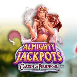 Almighty Jackpots: Garden of Persephone online game logo by Novomatic on luckyspins-casino.eu.com