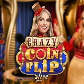 Crazy Coin Flip logo by Evolution at LuckyWins CasinoCrazy Coin Flip