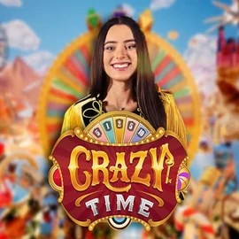 Logo of Crazy Time from Evolution at LuckyWins Casino