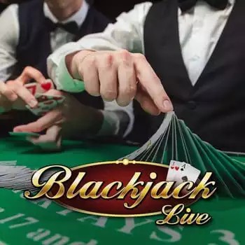 Live Blackjack online game logo by Evolution on luckyspins-casino.eu.com