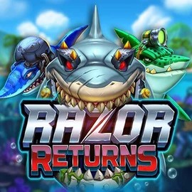 Razor Returns slot logo by Push Gaming at LuckyWins Casino