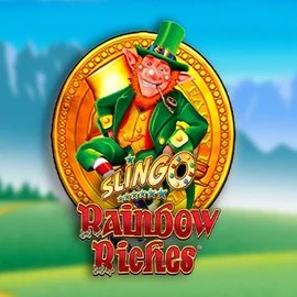 Slingo Rainbow Riches slot logo by Gaming Realms at LuckyWins Casino