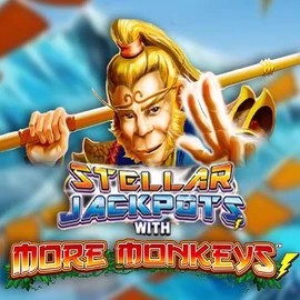 Stellar Jackpots with More Monkeys slot logo by Lightning Box Game at LuckyWins Casino
