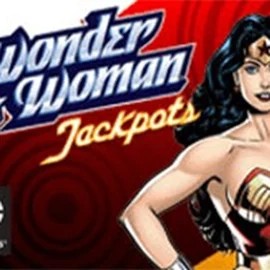 Wonder Woman Jackpots online game logo by Amaya on luckyspins-casino.eu.com